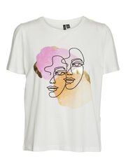 Vero Moda женская футболка 10306773*02, белый/розовый 5715510625432 цена и информация | Женские футболки | kaup24.ee