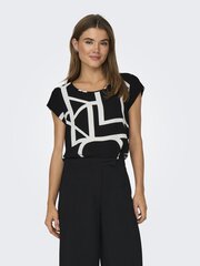 ONLY женская блузка 15161116*06, черный/белый 5715512378299 цена и информация | Женские футболки | kaup24.ee