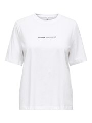Женская футболка ONLY 15338148*01 5715611532134, белая цена и информация | Женские футболки | kaup24.ee