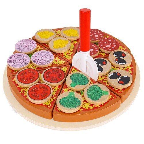 Mänguasi puidust pitsa Kruzzel hind ja info | Tüdrukute mänguasjad | kaup24.ee