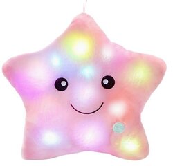 Подушка Светящаяся звезда, розовая цена и информация | Мягкие игрушки | kaup24.ee