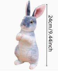 Милый имитированный плюшевый кролик, 24 см, серый цена и информация | Мягкие игрушки | kaup24.ee