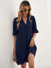 Женское платье-рубашка с рюшами Generic, синее цена и информация | Платья | kaup24.ee