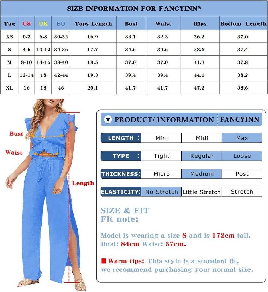Naiste vaba aja komplekt FANCYINN, sinine hind ja info | Naiste kostüümid | kaup24.ee