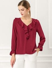 Женская шифоновая блузка Allegra K, красная цена и информация | Женские блузки, рубашки | kaup24.ee