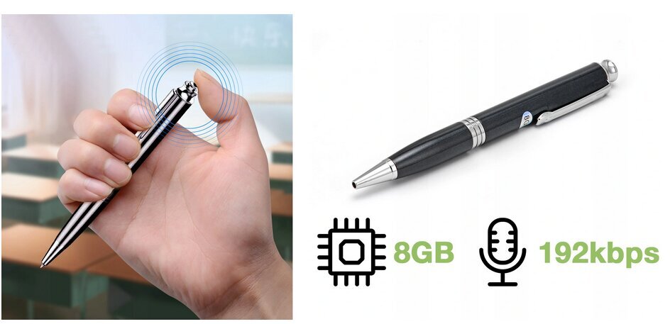 Pliiats, mini spioonidiktofon, mälupulk, 20H HQ цена и информация | USB jagajad, adapterid | kaup24.ee