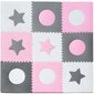 Vahtplastist puslematt lastele 180x180cm 9-osaline hall roosa värv hind ja info | Tegelustekid | kaup24.ee