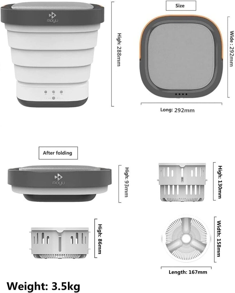 Mini-Matkapesumasin, kokkupandav, hall hind ja info | Muu matkavarustus | kaup24.ee