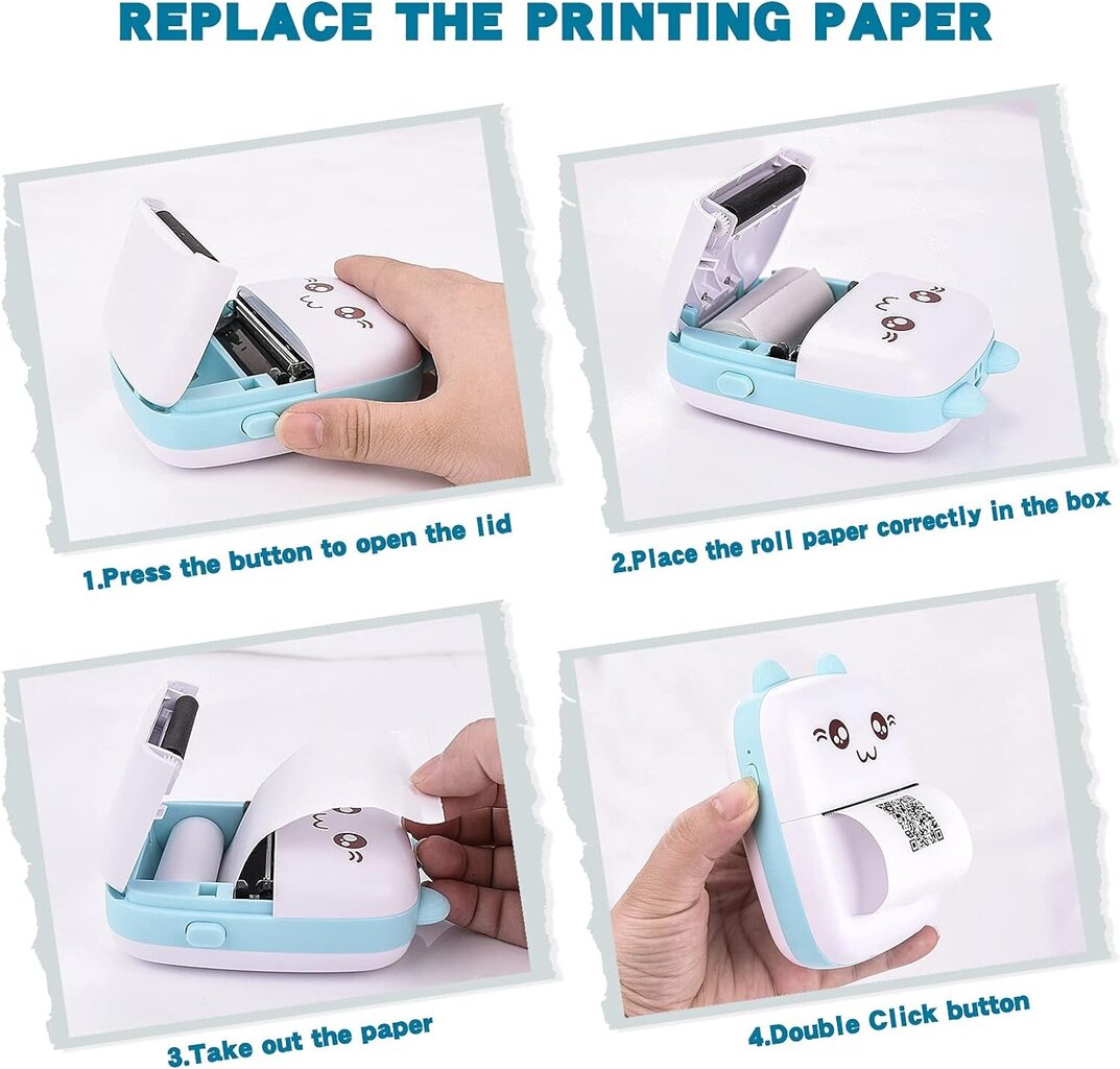 Mini printer Cat Blue hind ja info | Printerid | kaup24.ee