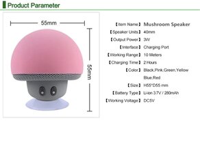 Беспроводной мини-динамик в форме гриба OEM цена и информация | Аудиоколонки | kaup24.ee