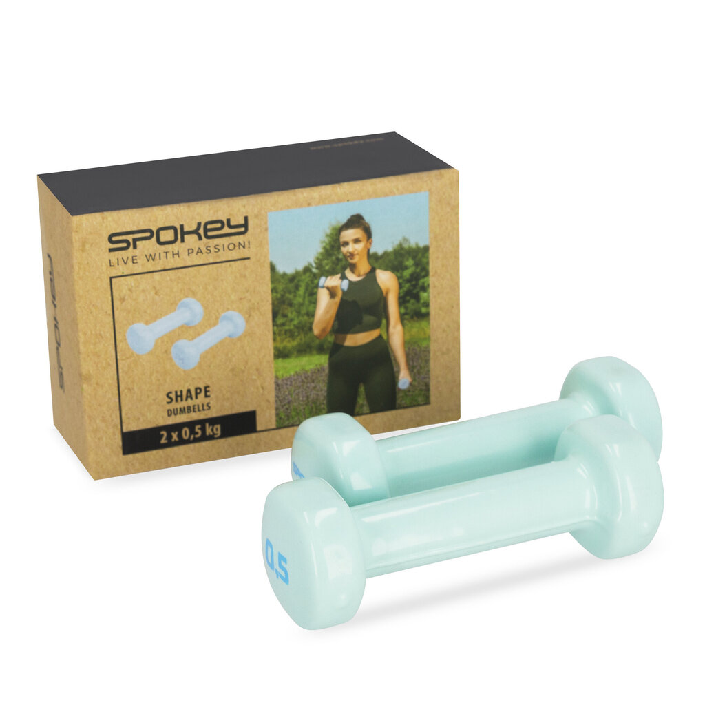 Hantlid Spokey Shape 2x0.5 kg, helesinised hind ja info | Hantlid, kangid, raskused | kaup24.ee