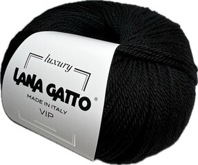 Lõng Lana Gatto Vip 01500, 50g/200m, must hind ja info | Kudumistarvikud | kaup24.ee