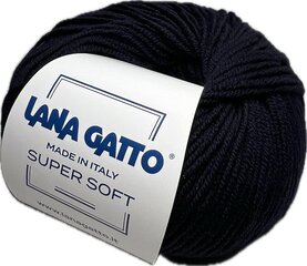 Lõng Lana Gatto Super Soft 10214, 50g/125m, tumesinine hind ja info | Kudumistarvikud | kaup24.ee