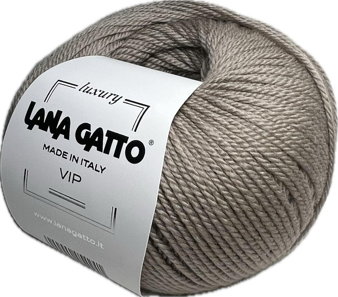 Lõng Lana Gatto Vip 08435, 50g/200m, beež цена и информация | Kudumistarvikud | kaup24.ee