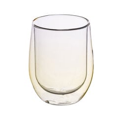 двойные стеклянные стаканы andrea color, 300 мл, желтый цена и информация | Стаканы, фужеры, кувшины | kaup24.ee