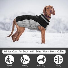 Куртка для собак Kuoser, XL, черная цена и информация | Одежда для собак | kaup24.ee