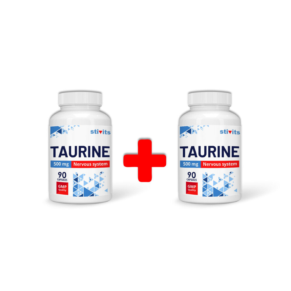 Toidulisand Stivits 1+1 Tauriin 500mg vegan, 180 kapslit hind ja info | Vitamiinid, toidulisandid, immuunsuse preparaadid | kaup24.ee