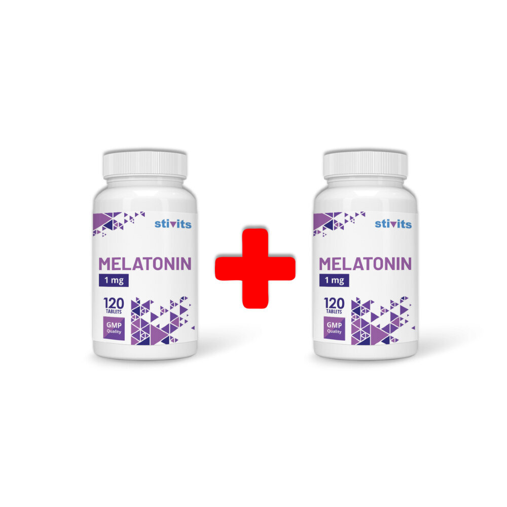 Toidulisand Stivits 1+1 Melatoniin 1 mg vegan, 240 tabletti цена и информация | Vitamiinid, toidulisandid, immuunsuse preparaadid | kaup24.ee
