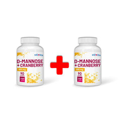 Toidulisand Stivits 1+1 D-mannoos 400 mg + Jõhvikas vegan, 180 kapslit hind ja info | Vitamiinid, toidulisandid, immuunsuse preparaadid | kaup24.ee