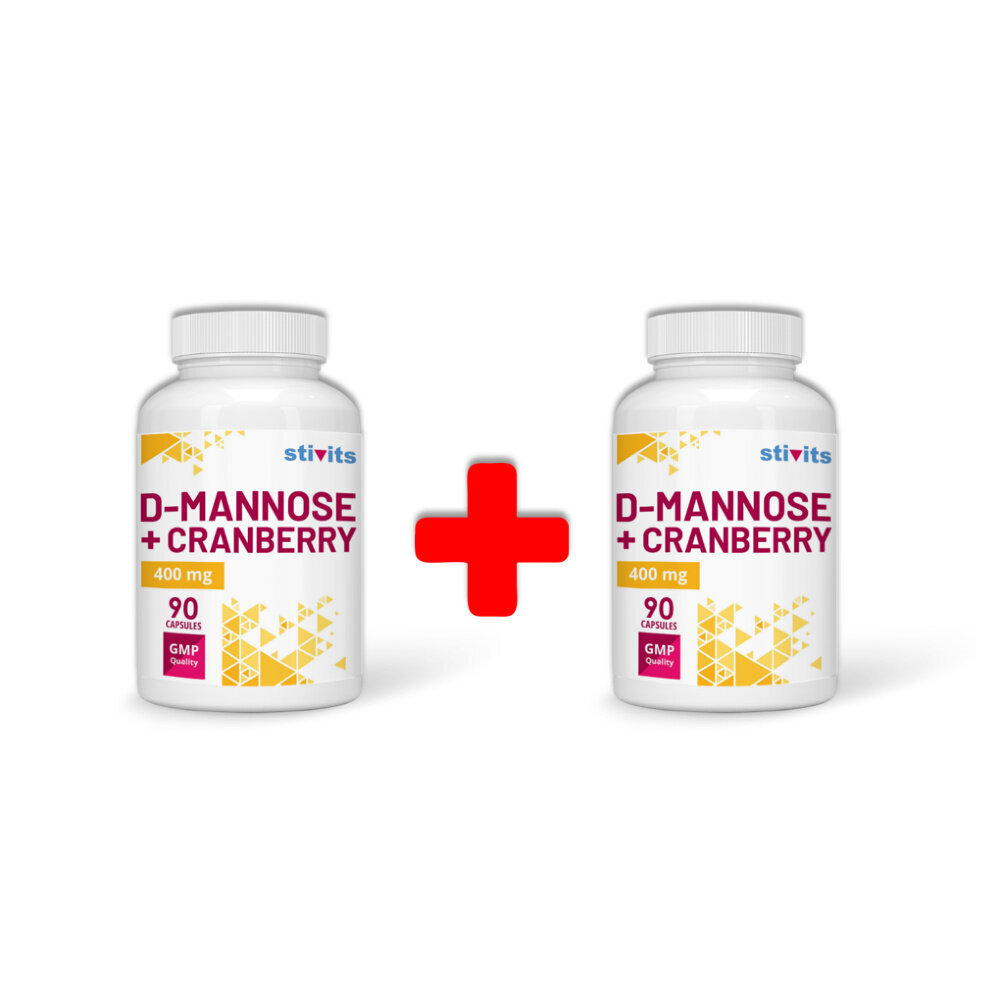 Toidulisand Stivits 1+1 D-mannoos 400 mg + Jõhvikas vegan, 180 kapslit цена и информация | Vitamiinid, toidulisandid, immuunsuse preparaadid | kaup24.ee