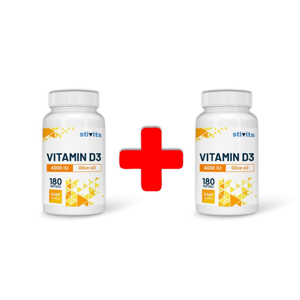 Toidulisand Stivits 1+1 vitamiin D3 4000 IU oliiviõli, N360 hind ja info | Vitamiinid, toidulisandid, immuunsuse preparaadid | kaup24.ee