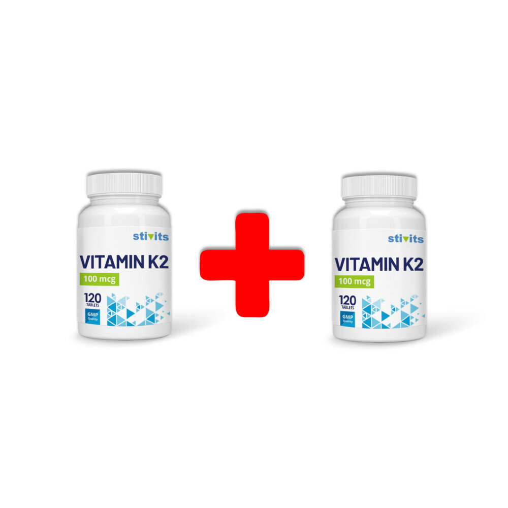 Toidulisand Stivits 1+1 Vitamiin K2 100 mcg vegan tabletid, N120 hind ja info | Vitamiinid, toidulisandid, immuunsuse preparaadid | kaup24.ee