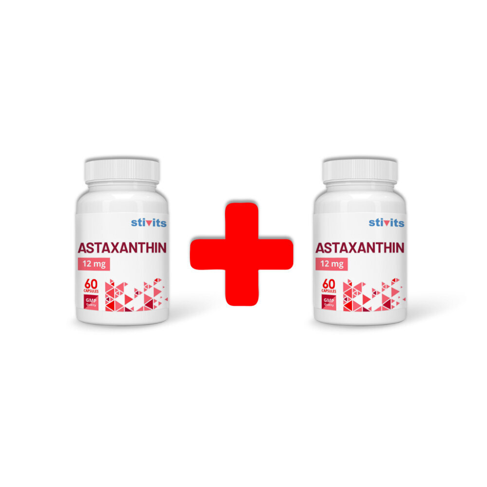 Toidulisand Stivits 1+1 Astaksantiin 12 mg vegan kapslit, N60 цена и информация | Vitamiinid, toidulisandid, immuunsuse preparaadid | kaup24.ee