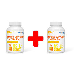Toidulisand Stivits 1+1 Immuuntoetus C 1000 mg + D3 + Zn vegan tabletid, N90 hind ja info | Vitamiinid, toidulisandid, immuunsuse preparaadid | kaup24.ee