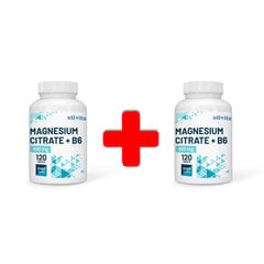 Toidulisand Stivits 1+1 Magneesium (tsitraat) 400 mg + B6 vegan kapslit, N120 hind ja info | Vitamiinid, toidulisandid, immuunsuse preparaadid | kaup24.ee