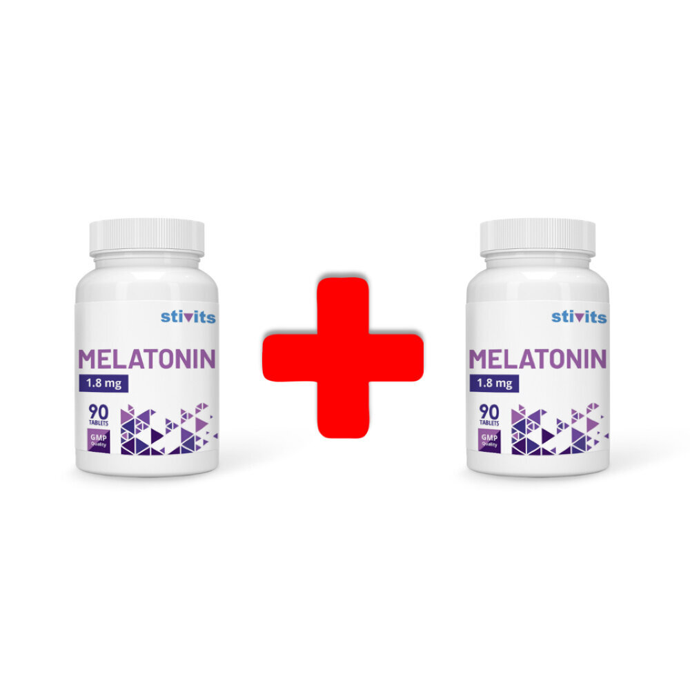 Toidulisand Stivits 1+1 Melatoniin 1,8 mg vegan tabletid, N90 hind ja info | Vitamiinid, toidulisandid, immuunsuse preparaadid | kaup24.ee