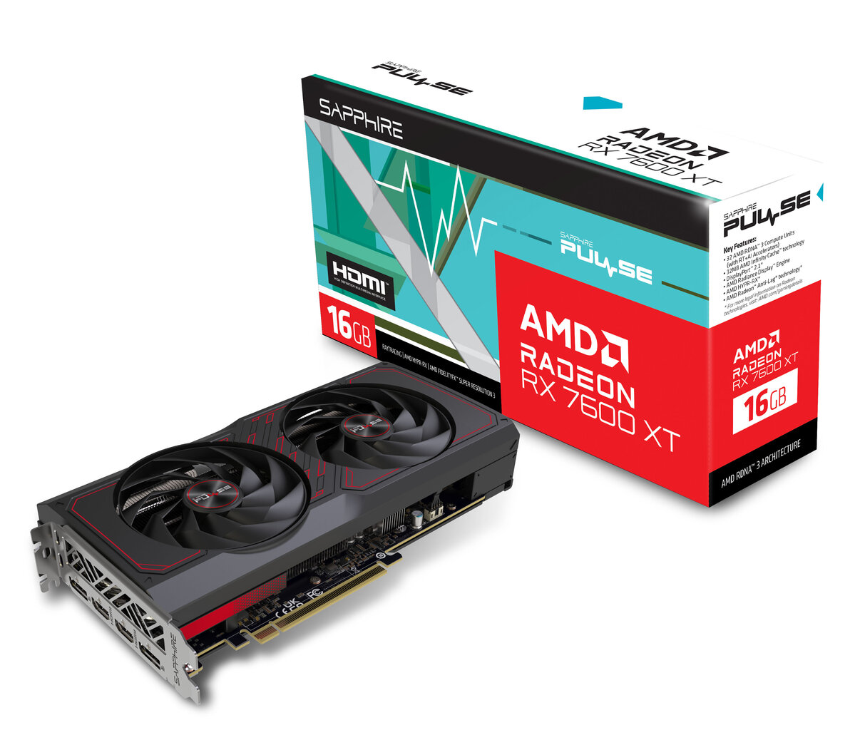 Sapphire Pulse AMD Radeon RX 7600 XT (11339-04-20G) hind ja info | Videokaardid (GPU) | kaup24.ee