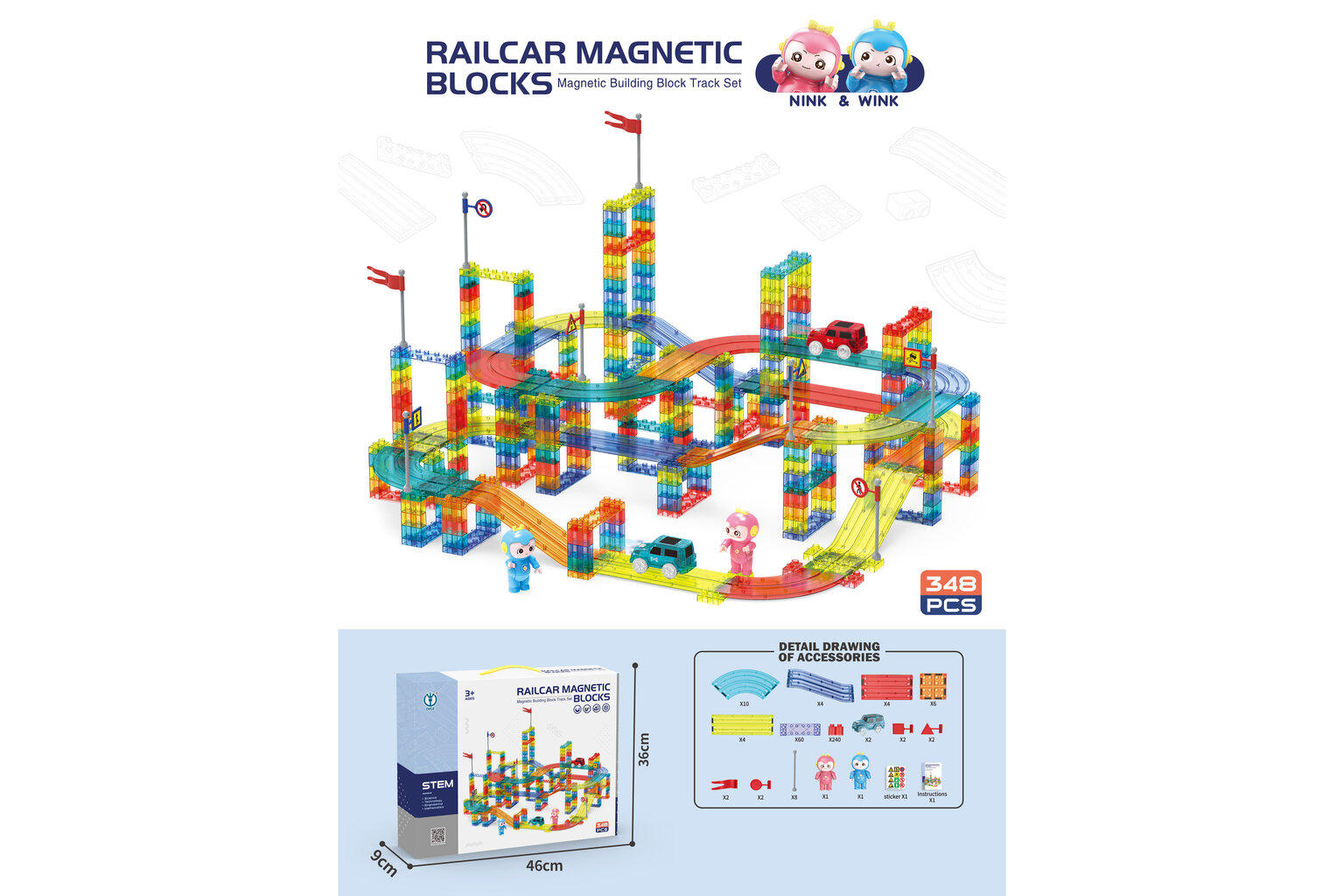 Magnetkonstruktor Steam Tracks, 348 tk hind ja info | Klotsid ja konstruktorid | kaup24.ee