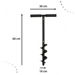 Spiraalne käsitsi aiatrell istutuse kaevamiseks, 60x10cm hind ja info | Aiatööriistad | kaup24.ee