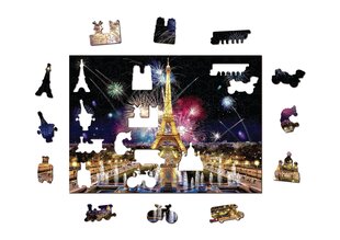 Puidust kujunditega pusle Wooden City Pariisi öö, 505 tk цена и информация | Пазлы | kaup24.ee