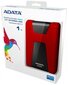 Adata HD650 2.5'' 1TB, USB 3.0, Punane цена и информация | Välised kõvakettad (SSD, HDD) | kaup24.ee