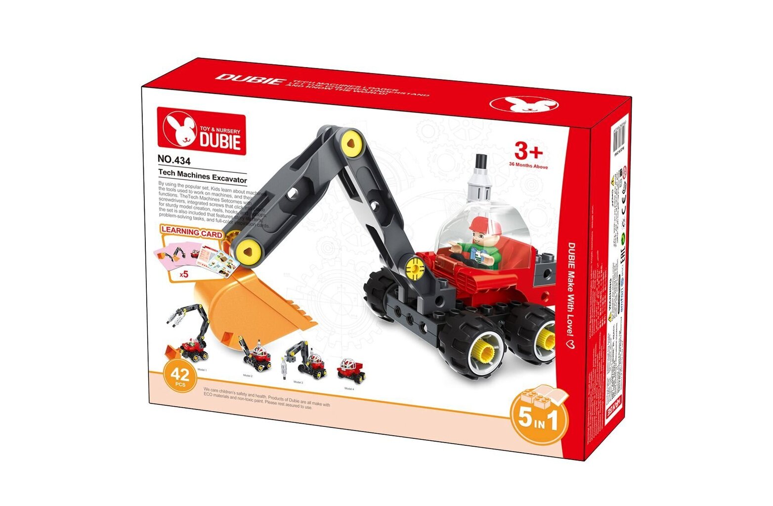 Konstruktor Ekskavaator Dubie 5in1, 42 tk hind ja info | Poiste mänguasjad | kaup24.ee