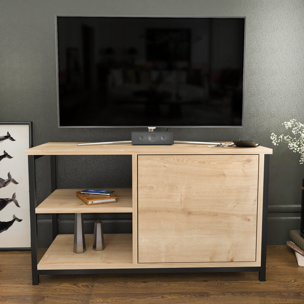 TV alus, Asir, 89,6x35,3x50,8 cm, must/pruun hind ja info | TV alused | kaup24.ee