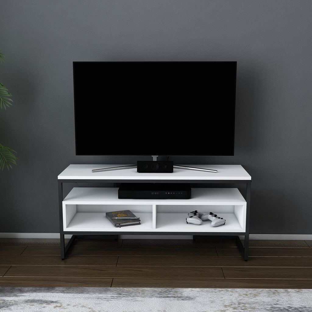 TV alus Asir, 110x35x49,9 cm, must/valge hind ja info | TV alused | kaup24.ee