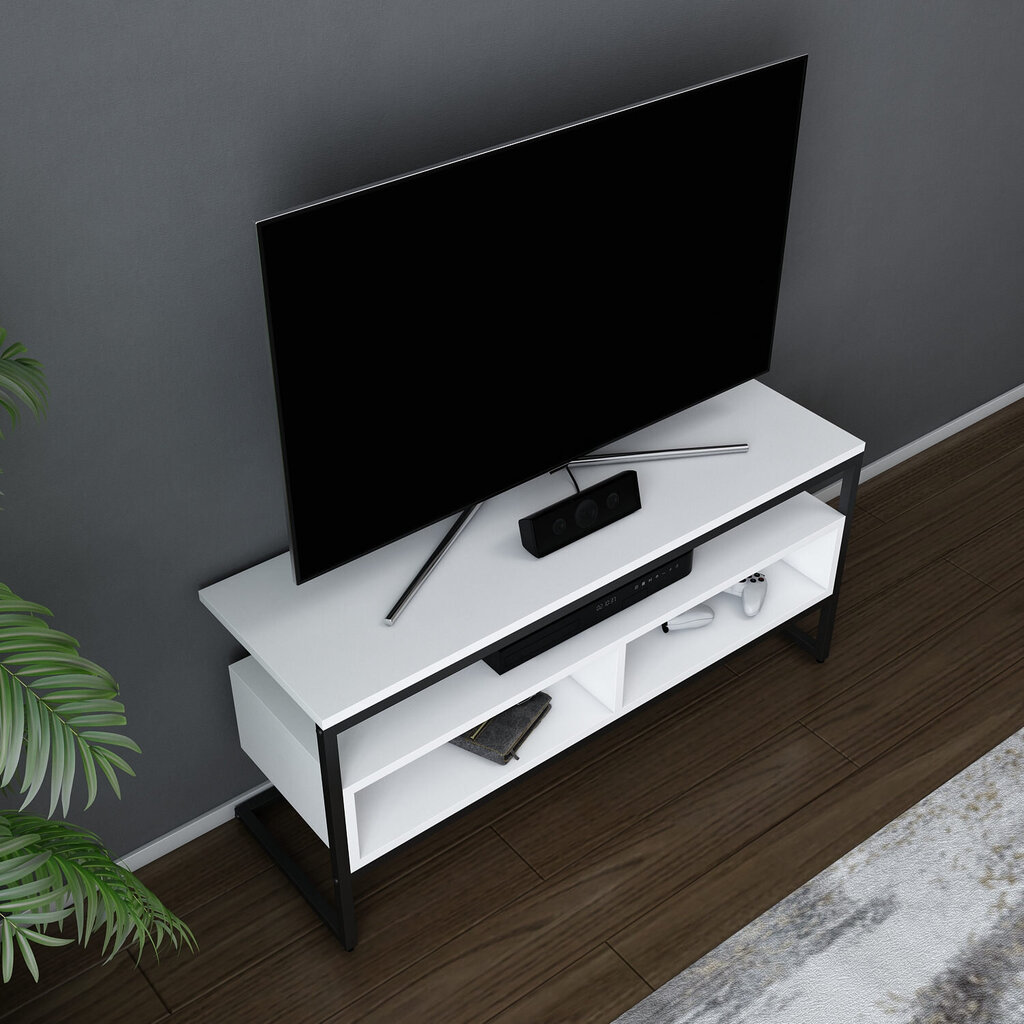 TV alus Asir, 110x35x49,9 cm, must/valge hind ja info | TV alused | kaup24.ee
