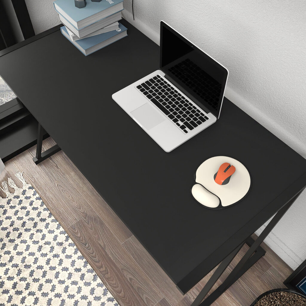 Laud Asir, 114x60x75 cm, must/hall hind ja info | Arvutilauad, kirjutuslauad | kaup24.ee