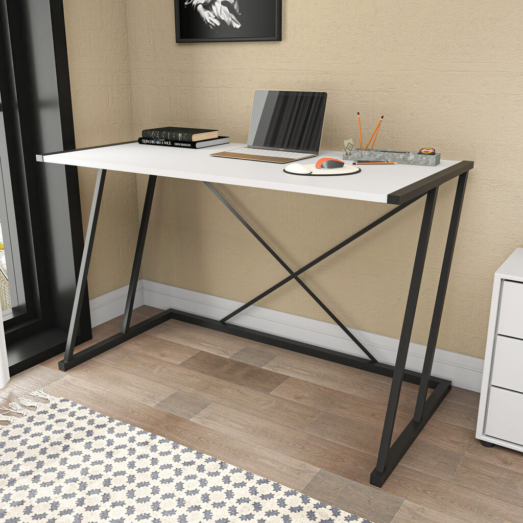 Laud Asir, 114x60x75 cm, must/valge hind ja info | Arvutilauad, kirjutuslauad | kaup24.ee