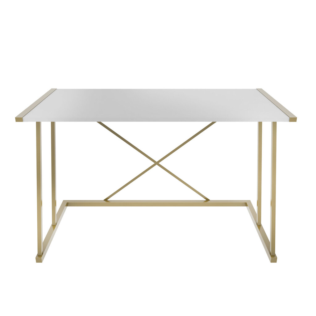 Laud Asir, 114x60x75 cm, kuldne/valge hind ja info | Arvutilauad, kirjutuslauad | kaup24.ee
