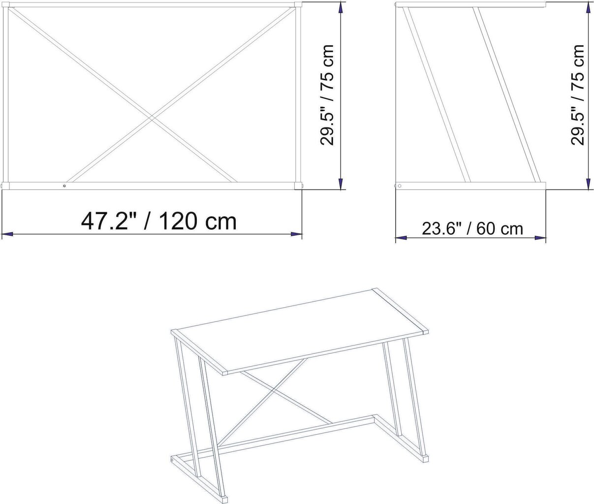 Laud Asir, 114x60x75 cm, kuldne/valge hind ja info | Arvutilauad, kirjutuslauad | kaup24.ee