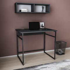 Cтол, Асир, 90х60х75 см, черный/серый цена и информация | Компьютерные, письменные столы | kaup24.ee