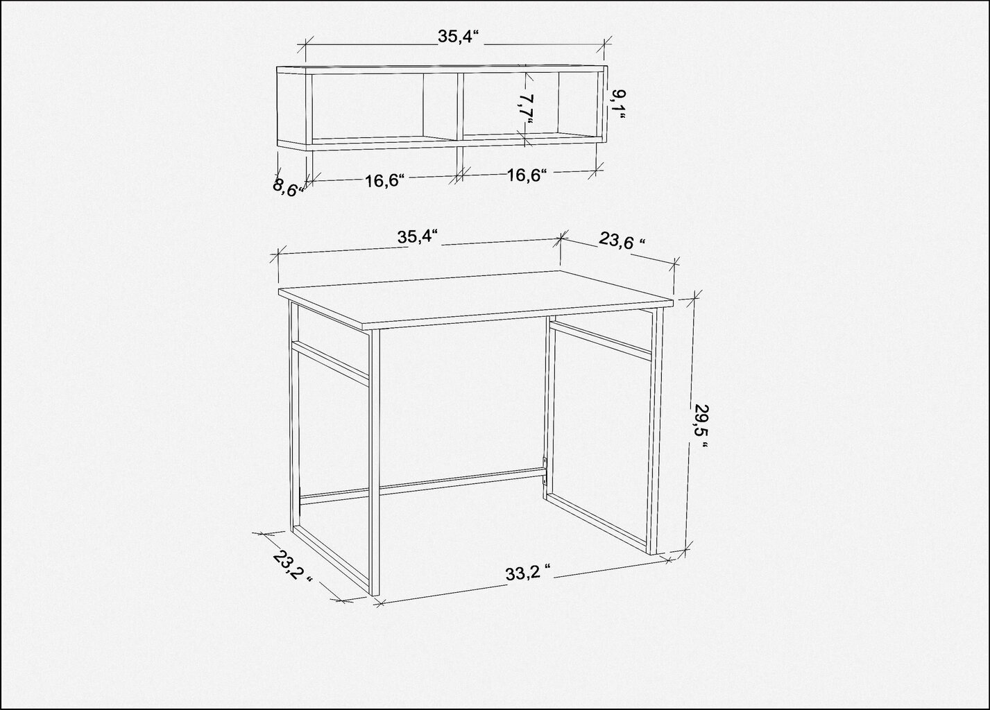 Laud Asir, 90x60x75 cm, valge/hall hind ja info | Arvutilauad, kirjutuslauad | kaup24.ee