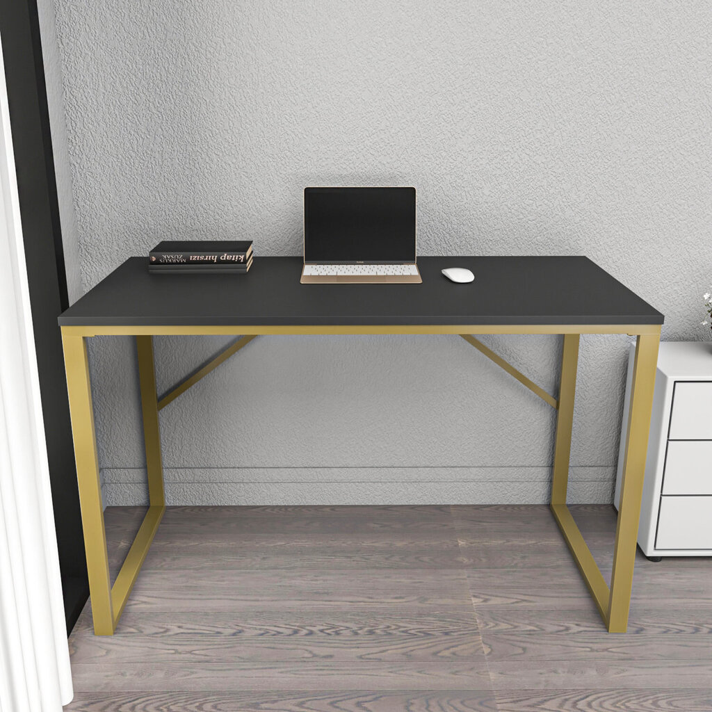 Laud Asir, 120x60x74 cm, kuldne/hall hind ja info | Arvutilauad, kirjutuslauad | kaup24.ee