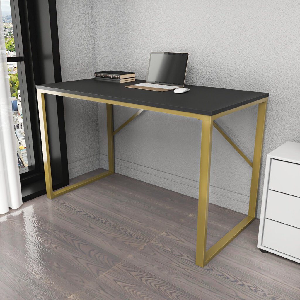Laud Asir, 120x60x74 cm, kuldne/hall hind ja info | Arvutilauad, kirjutuslauad | kaup24.ee