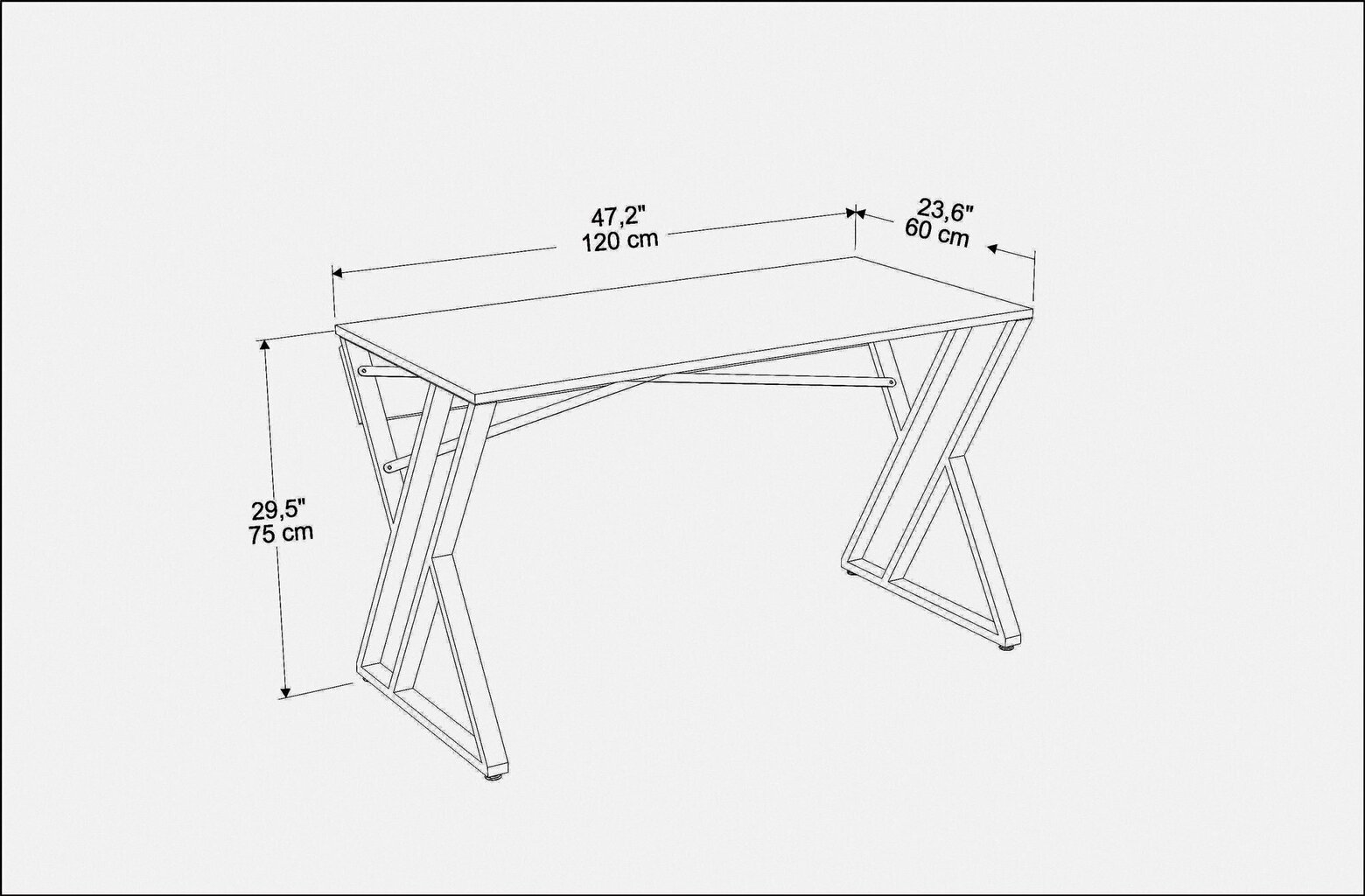 Laud Asir, 120x60x75 cm, valge/kuldne hind ja info | Arvutilauad, kirjutuslauad | kaup24.ee