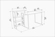 Laud Asir, 133x60x76,8 cm, kuldne/valge цена и информация | Arvutilauad, kirjutuslauad | kaup24.ee