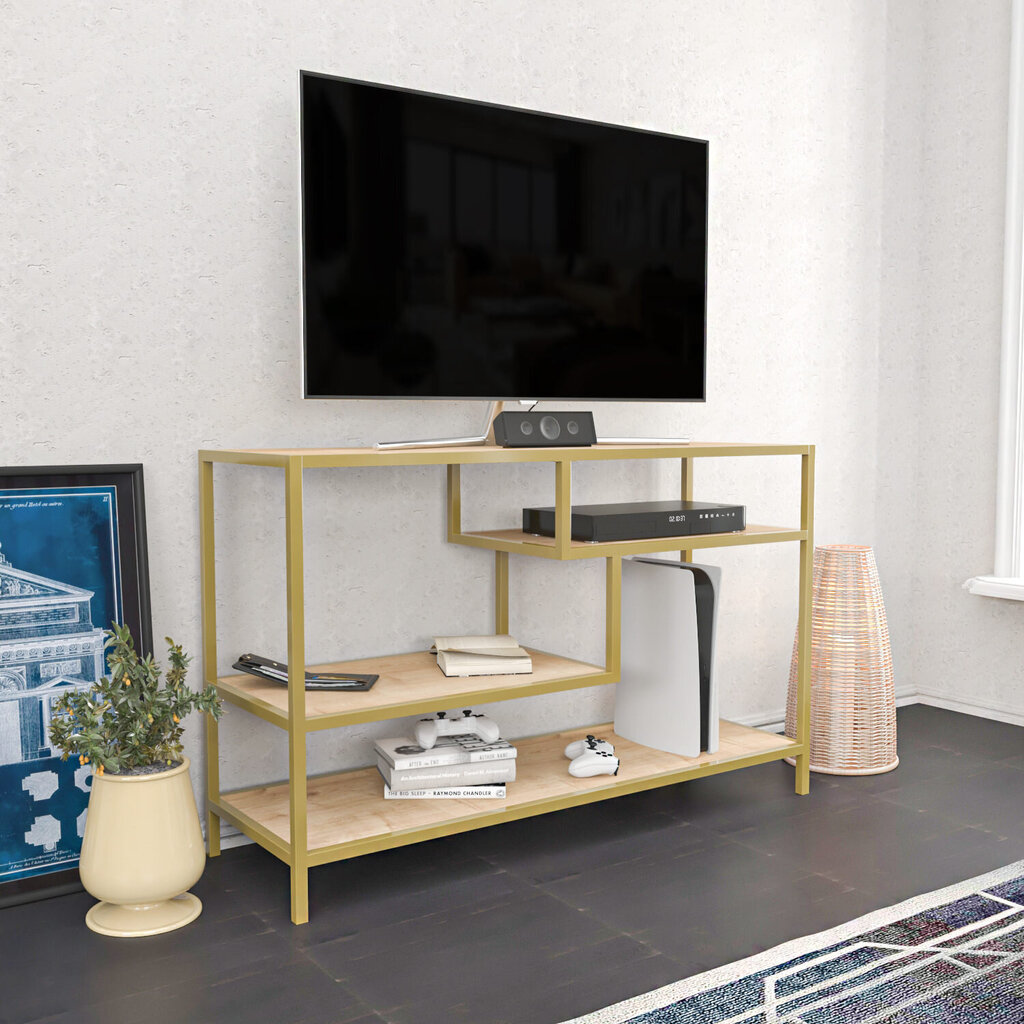 TV alus Asir, 120x39x75 cm, kuldne/pruun цена и информация | TV alused | kaup24.ee